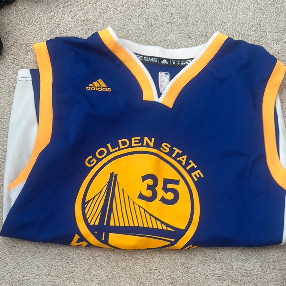 Adidas Golden State Blue and Yellow Basketball Jersey